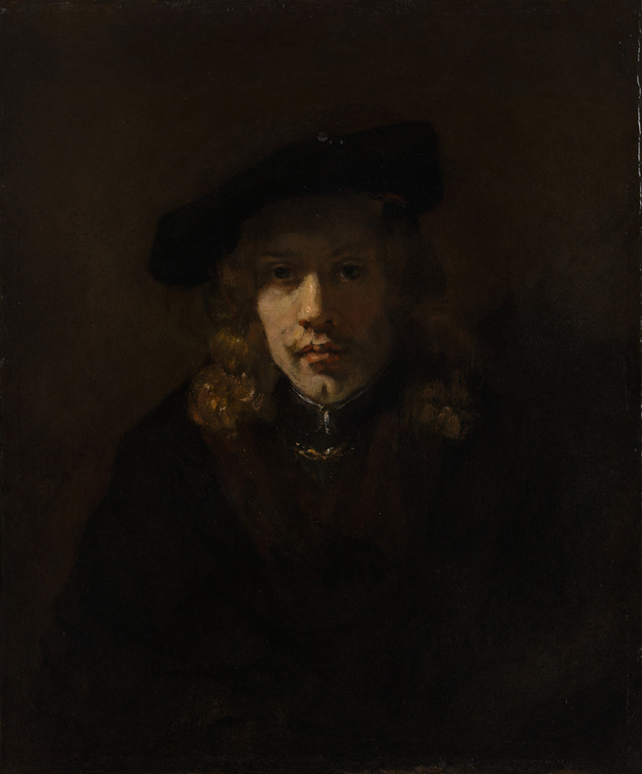  伦勃朗·梵·莱茵 Rembrandt van Rijn——戴黑色贝雷帽的男人